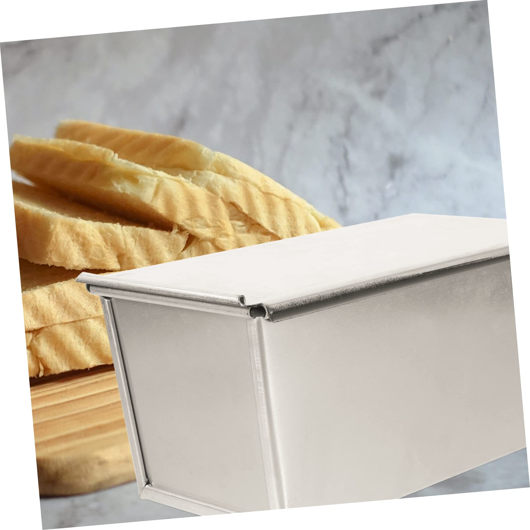 MAGICLULU Moule à Pain Grosse Capacité avec Couvercle Argenté en Alliage D'aluminium Antiadhésif pour Cuisson Rapide Pain de Mie Quotidien et Boulangerie