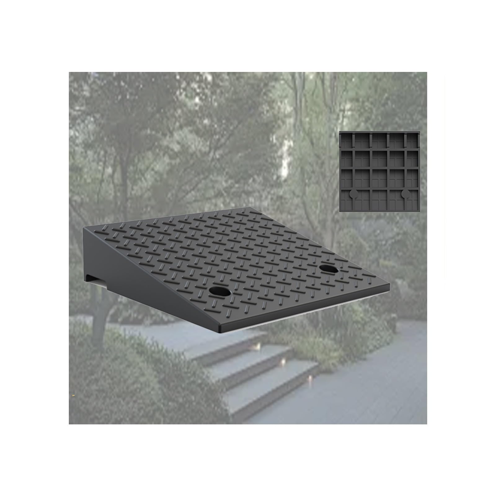 Rampa per Soglia Carrabile per Marciapiede Rampe per Cordoli in Plastica Antiscivolo Portatili di Soglia Leggere Rampe Auto, per Sedie A Rotelle, Moto(50 * 50 * 8cm/19.7 * 19.7 * 3in)