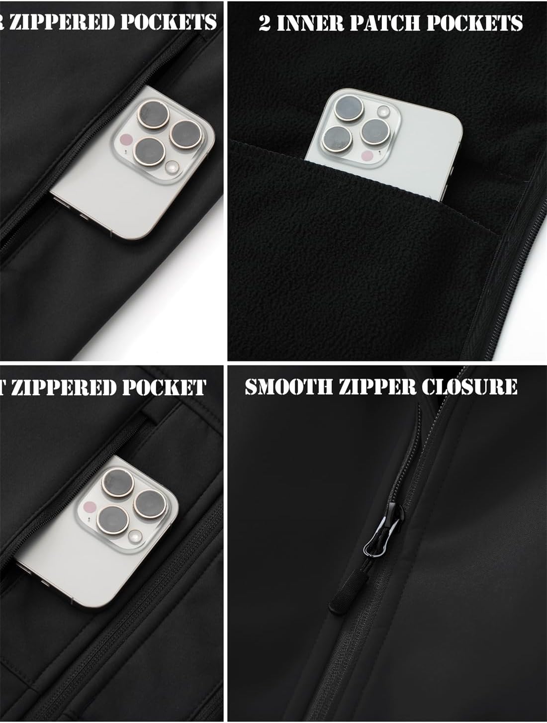 KVE Men's Softshell Vest Windproof Lightweight Golf Vest Outerwear with Pockets, Sleeveless Jacket for Sports