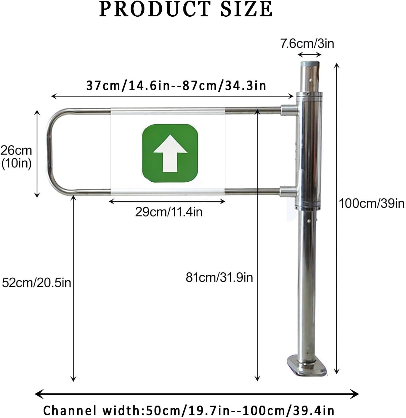SelfClosing 90° Pedestrian Swing Gate Automatic Unidirectional Door for Safety 60cm Entrance Gate for Libraries & Fences Durable & Secure Access Solution