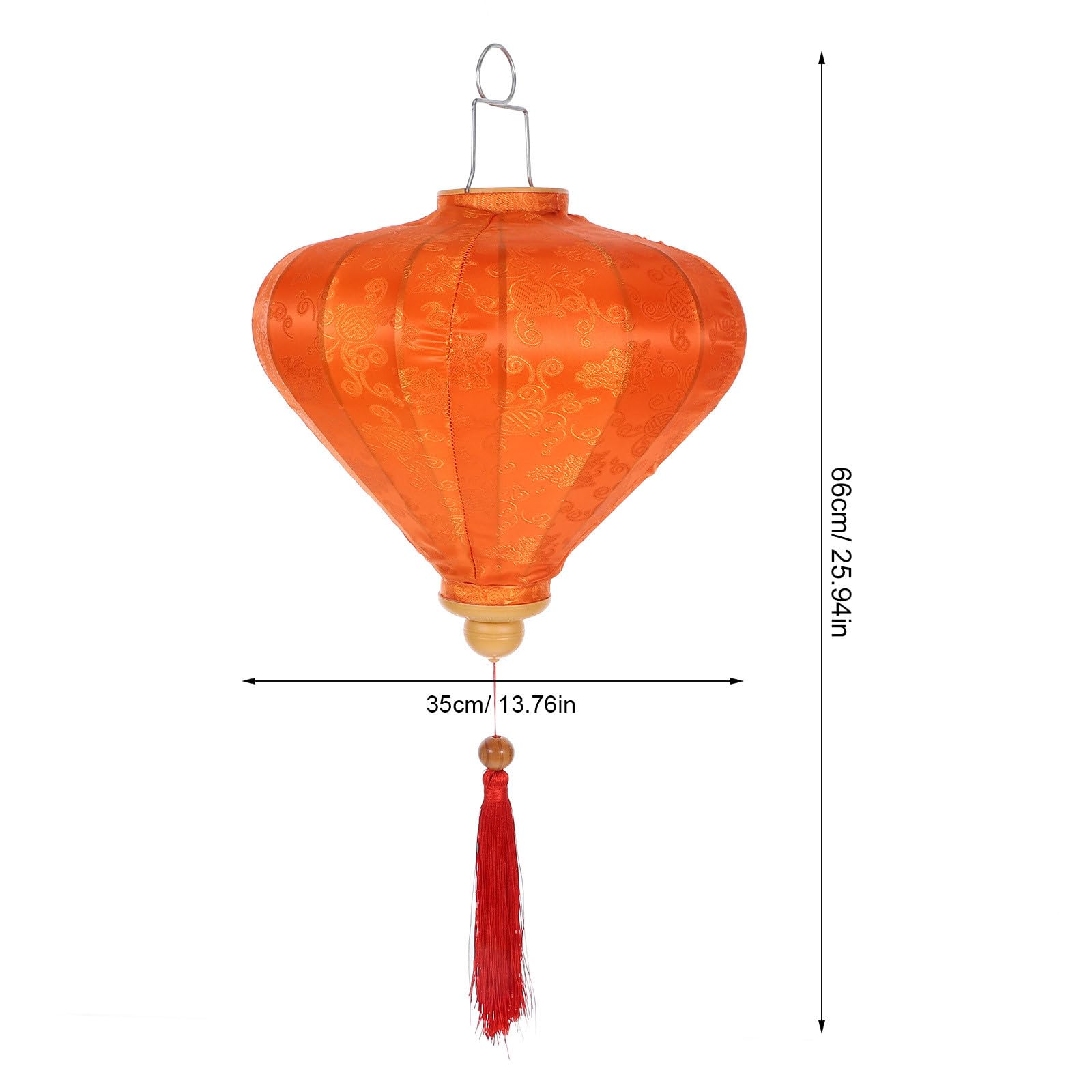 minkissy Vietnamesische Hängelaterne mit Klassischer Form aus Flockigem Stoff in Orange und Vielseitiger Verwendung als Garten oder Partybeleuchtung für Hochzeit und Outdoor Deko