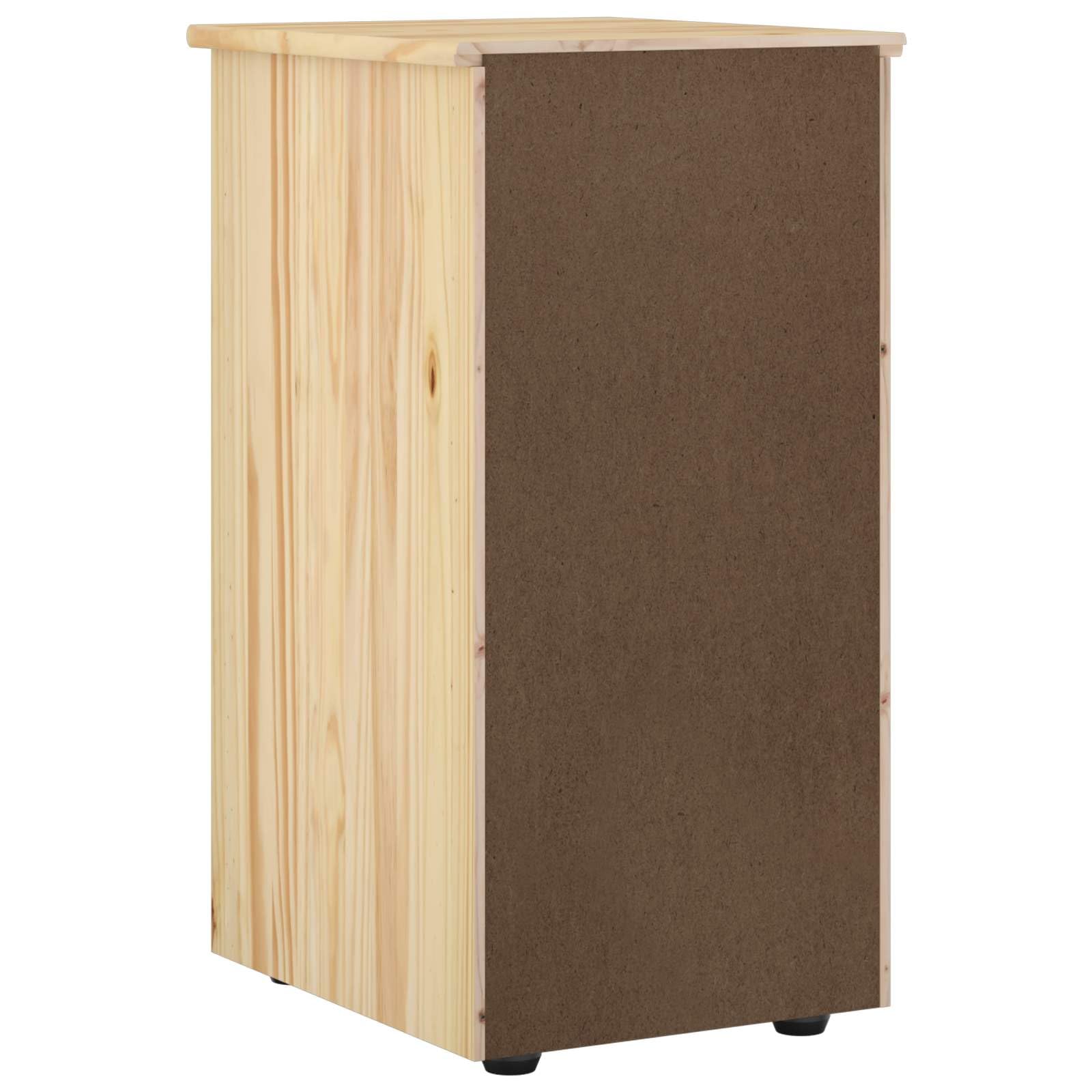 Armadietto portaoggetti in legno di pino massiccio, marrone, 34 x 39 x 61,5 cm, con 5 cassetti, per soggiorno, camera da letto, ufficio, corridoio e cucina, organizer versatile