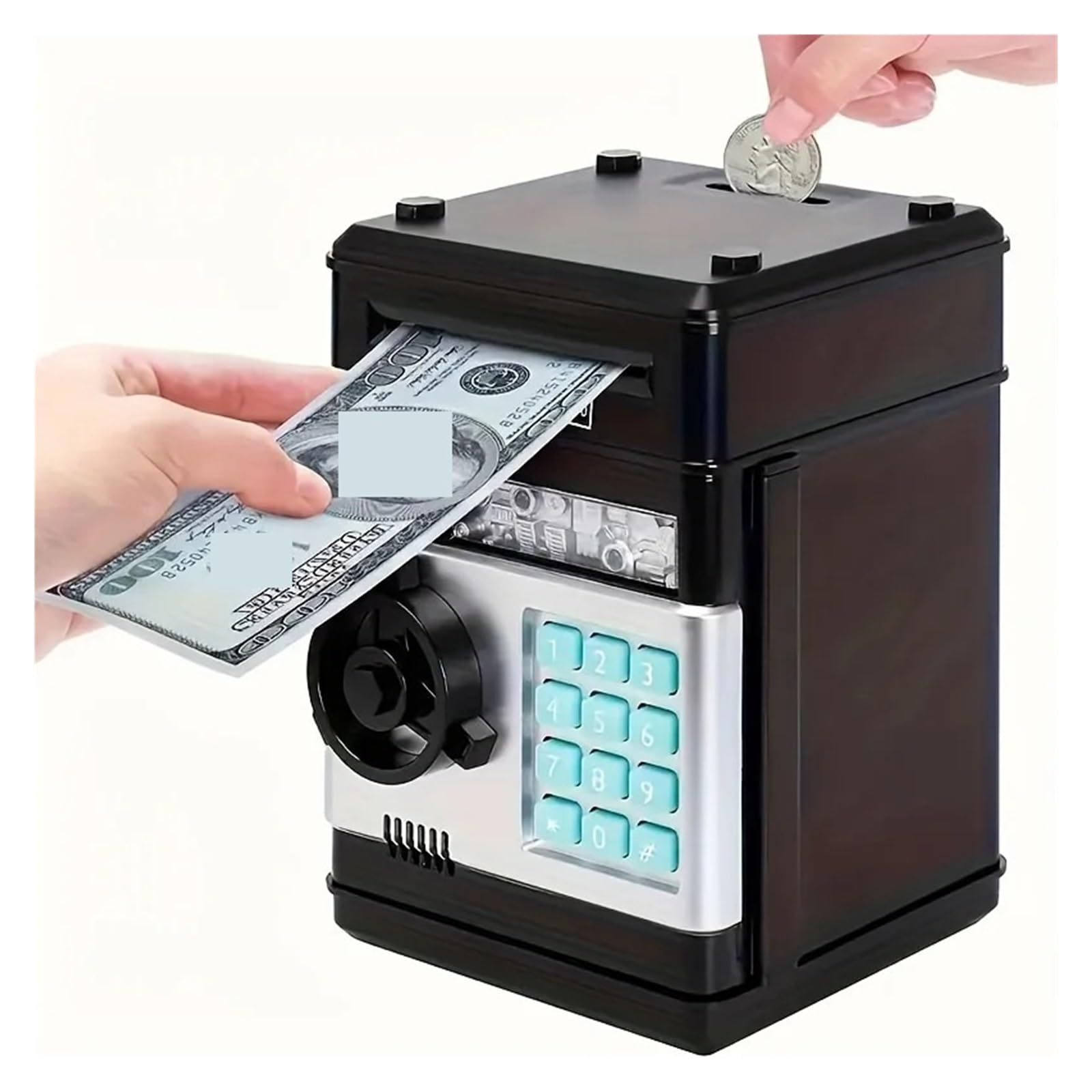 Mini Safe, Electronic Piggy Bank Password Safe Box Money Boxes For Children Digital Coins Cash Saving Deposit Atm Machine Kid Gifts