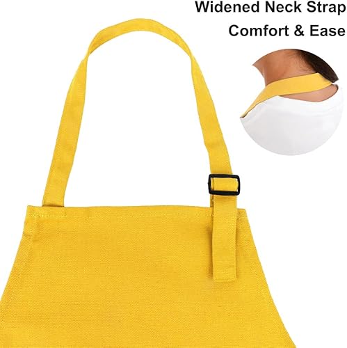 Miniatura 3 de TOPTIE Delantales para niños con impresión personalizada con bolsillo y correa ajustable, delantal de chef para cocina, hornear, pintura