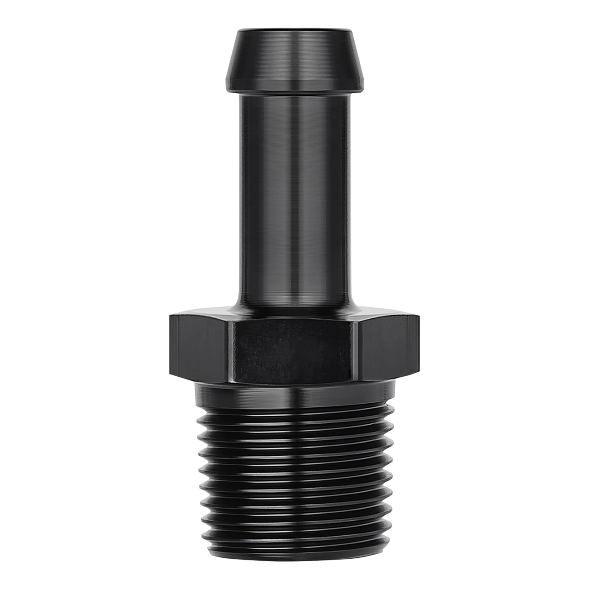 EVIL ENERGY 3/8" NPT Male to 3/8" Barb Fitting Adapter Straight Aluminum Black