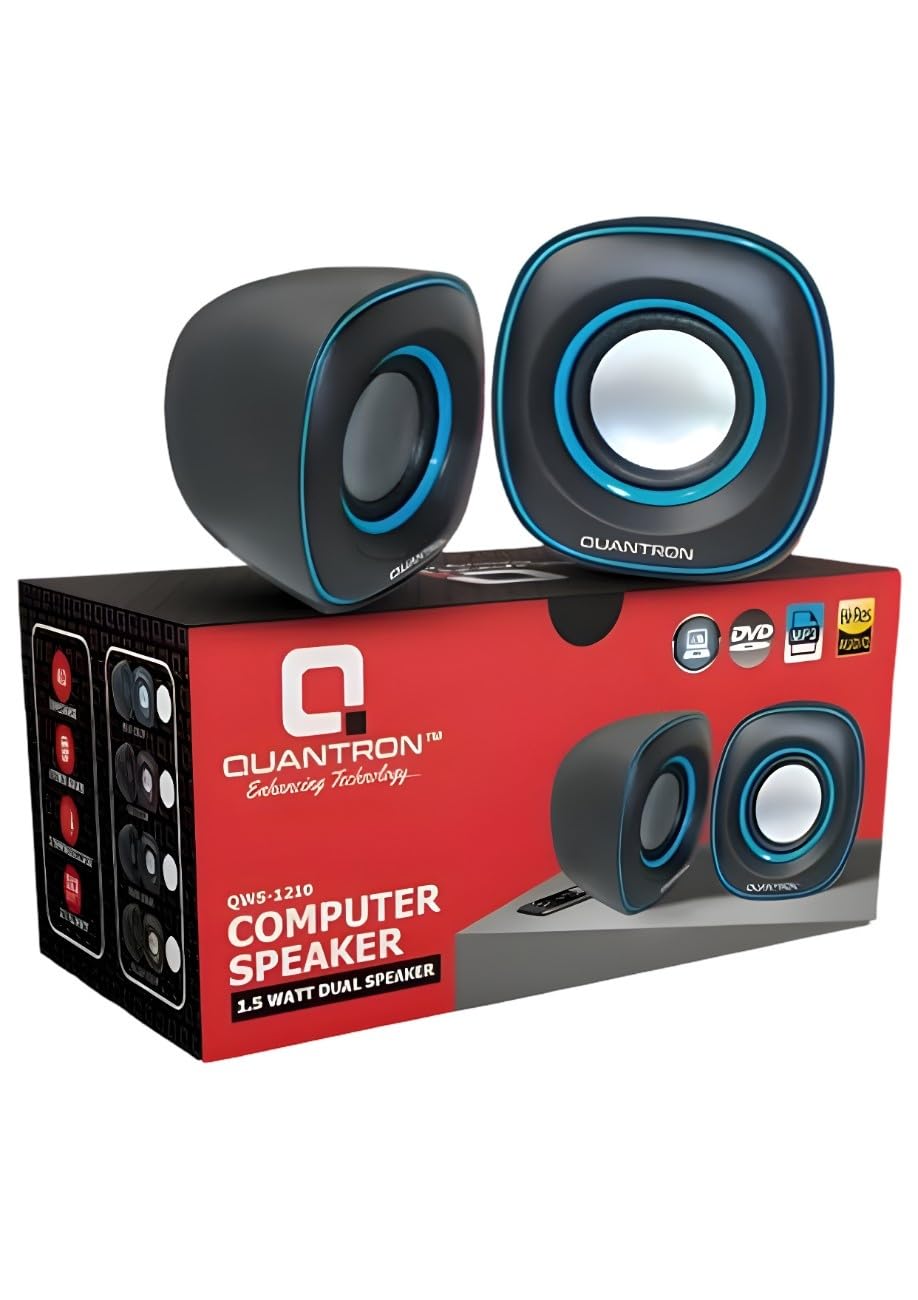 QUANTRON QWS-1210 Computer Speakers, 3W Stereo Output, Hi-Res Audio, USB Powered, Dual Speaker System-image-45