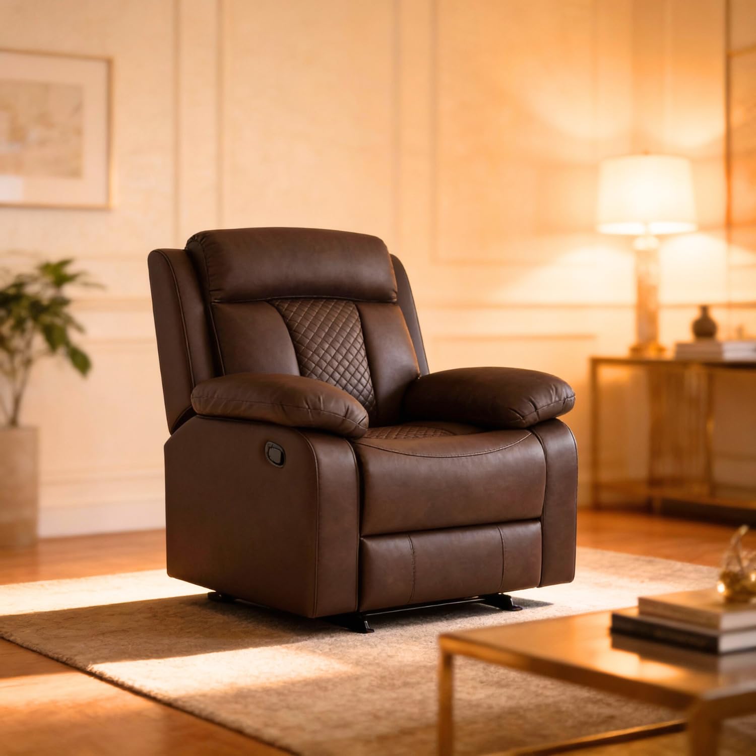 The Couch Cell Manual Recliner in Suede Fabric