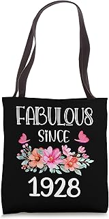 95 Years Old Fabulous Since 1928 Floral 95th Birthday Tote Bag
