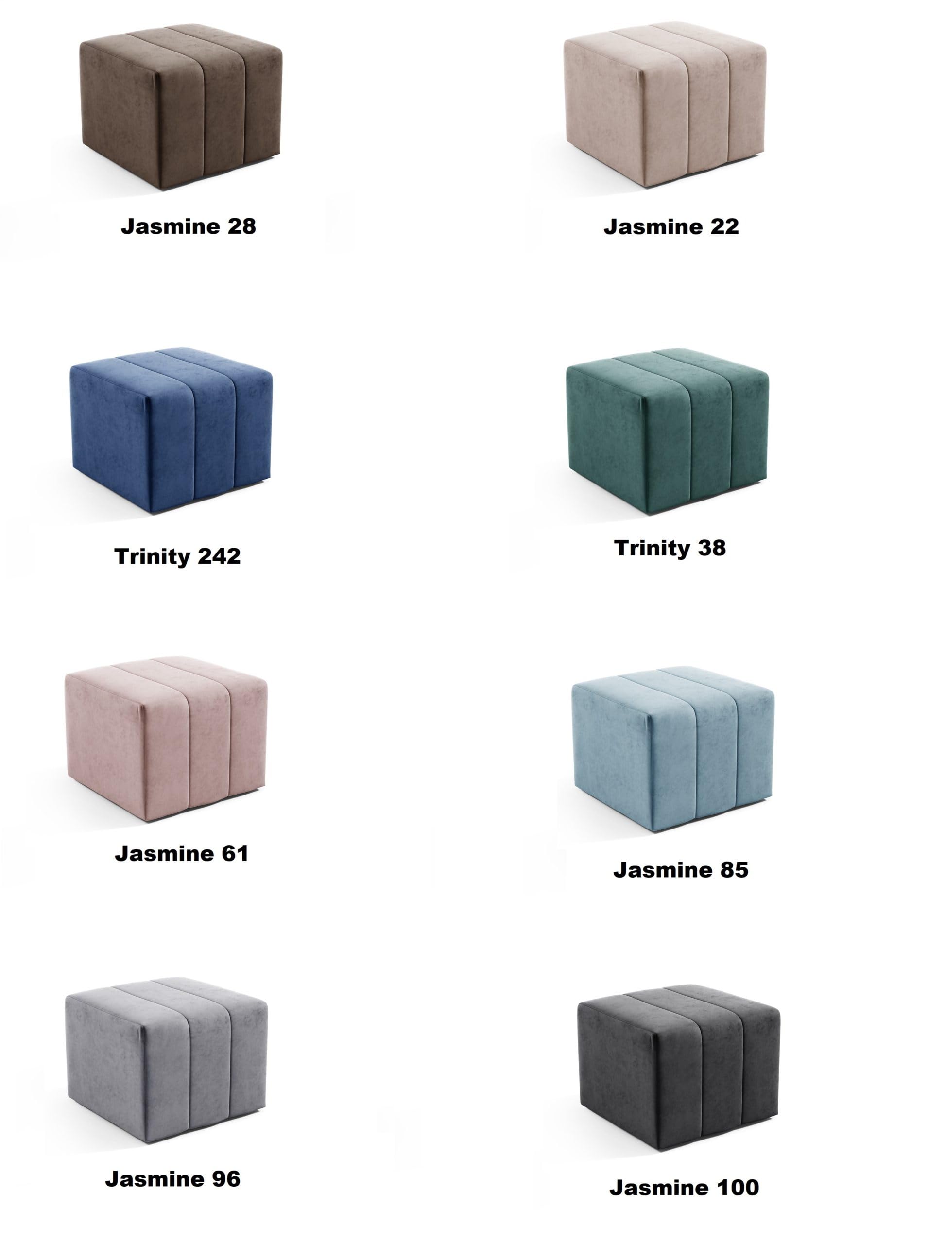LIKMA Pouf, Hocker Beige 46x35x46 cm, 3D-Effekt Velvet Sitzhocker, Fußhocker, Pouf Hocker, Polsterhocker, Moderne Sitzbank, Garderobenbank, Ottoman Stoff: Jasmine 22