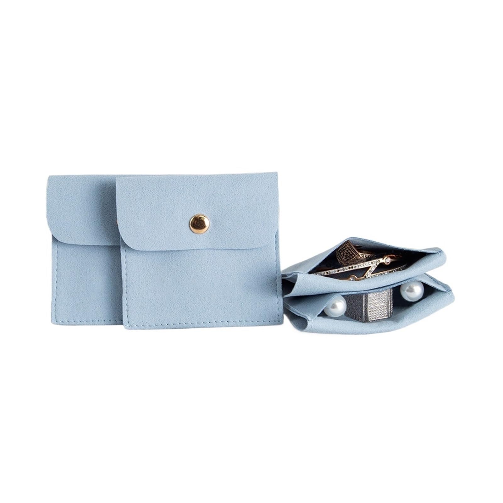 SHENJMAI Velvet Jewelry Pouches 50/10/1pcs Velvet Bag Jewelry Presents Bags for Earrings Necklace Wedding Package Candy Favor(Blue,1pcs)