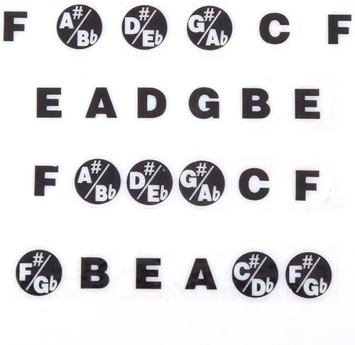 Miniatura 7 de Pegatinas de diagrama de diapasón de escala, guitarra, 1 unidad, pegatina de diapasón de guitarra, etiqueta de escala musical para práctica de