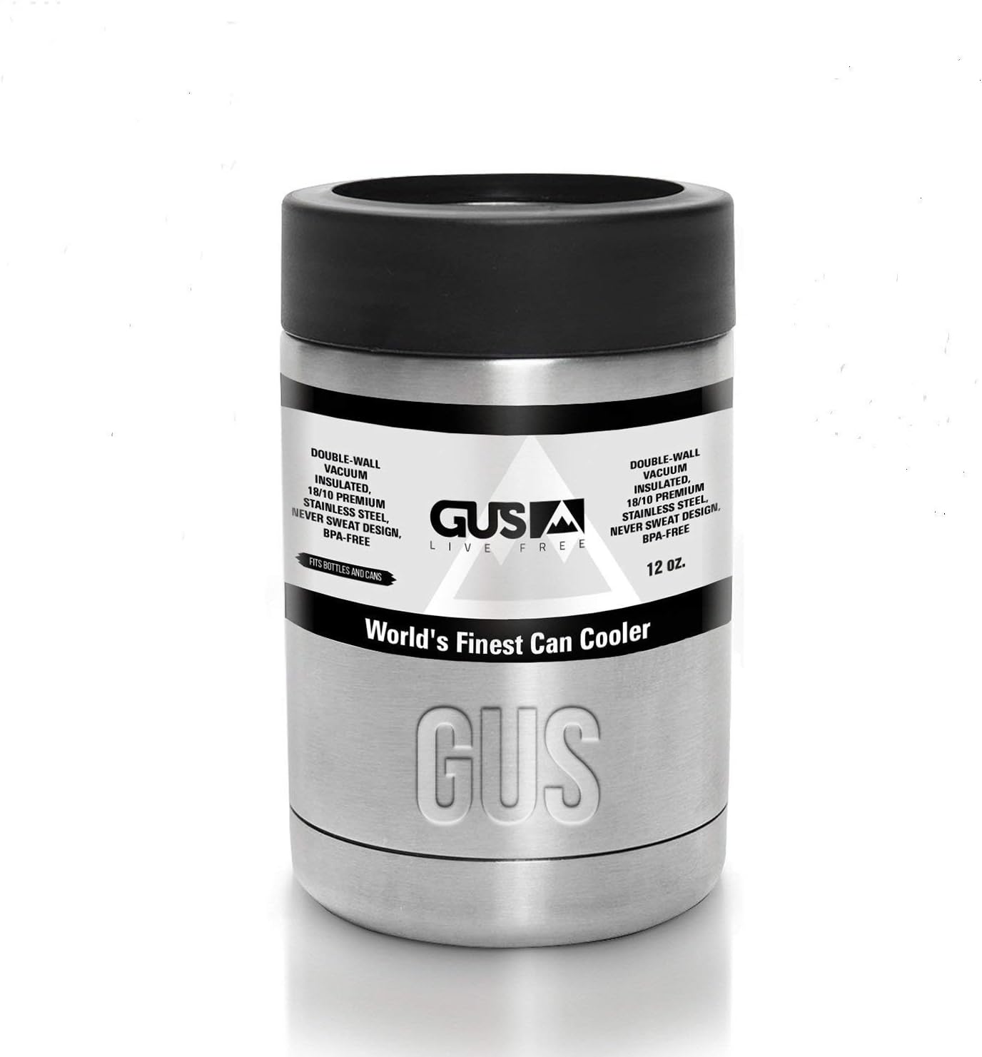 ONLY 18/10 Stainless Steel Double Wall GUS Can Cooler, Vacuum Insulated Bottle Keeps Standard Size Bottles/Cans and Cups Ice Cold/Hot