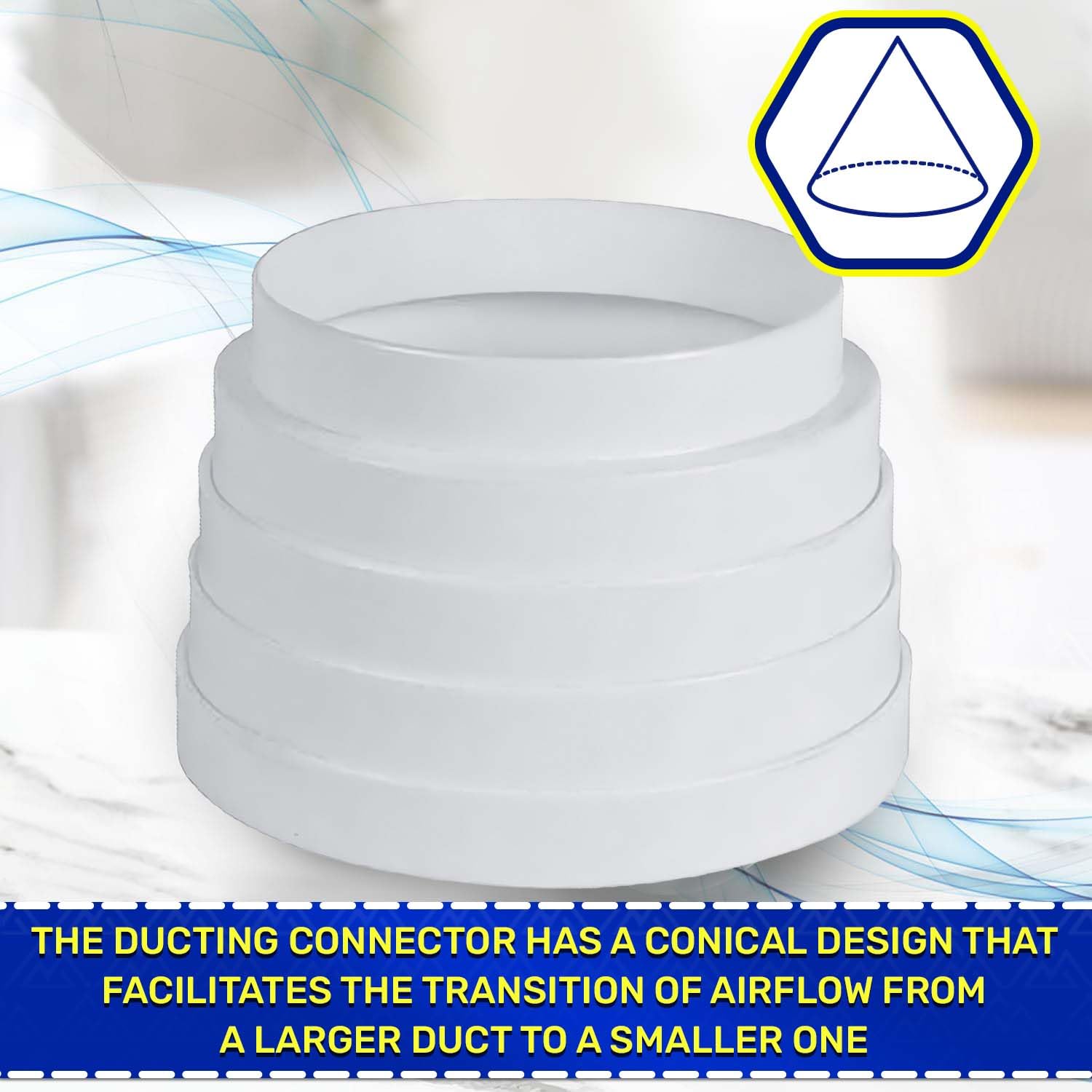 Ducting Reducer PVC diameter 125 mm diameter 100 mm for Connecting Air Ducts - Made in Spain - Warranty 10 Years - MONTERAL - Image 4