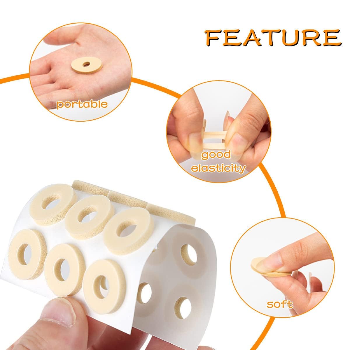 Cojines de Maíz,90 PCS Yeso de Maíz Almohadillas de Maíz Autoadhesivas Pegatina para Zapatos Almohadillas de Callo de Espuma de Látex Suave Antifricción Reducen el Dolor de Pies y Talón