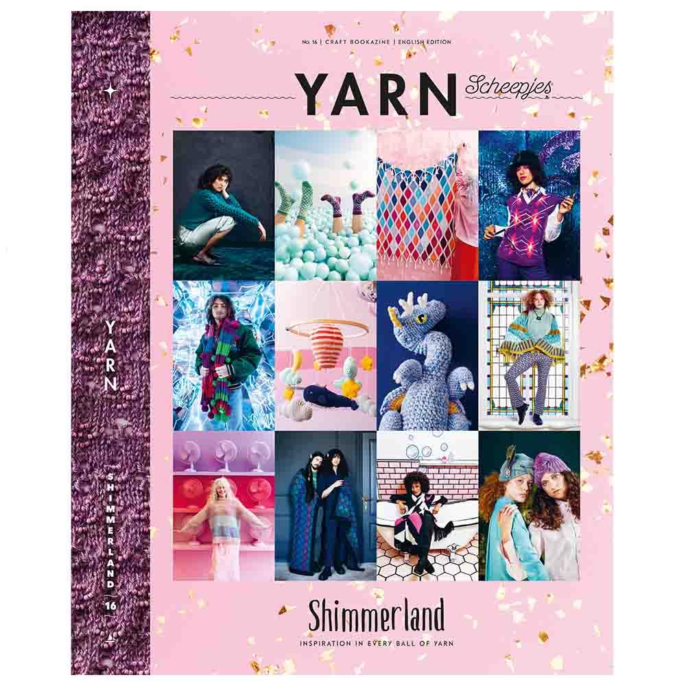 Scheepjes 16 Shimmerland Yarn Bookazine - UK Edition, Beginner-Friendly Patterns for Knitting or Crocheting Projects - 1 Piece