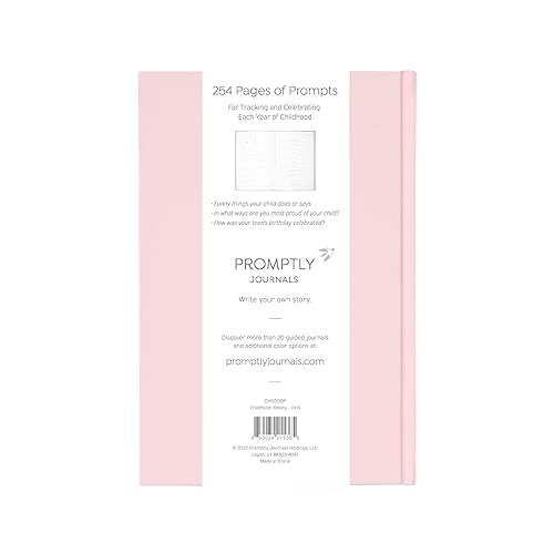 Miniatura 2 de Promptly Journals - Cuaderno de historia de la infancia, cuaderno de recuerdos para bebés desde el embarazo hasta los 18 años (rosa rubor)