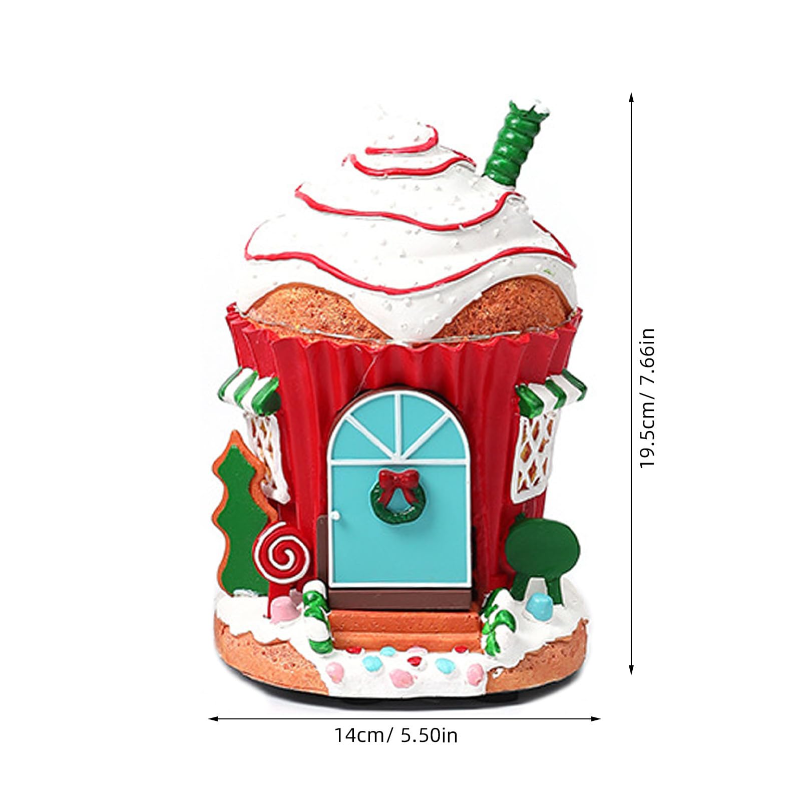 Kisangel Carillon natalizio con luce LED - Carillon a forma di casetta di Babbo Natale con gelato luminoso - Decorazione da tavolo per il soggiorno, ideale per le feste di Natale