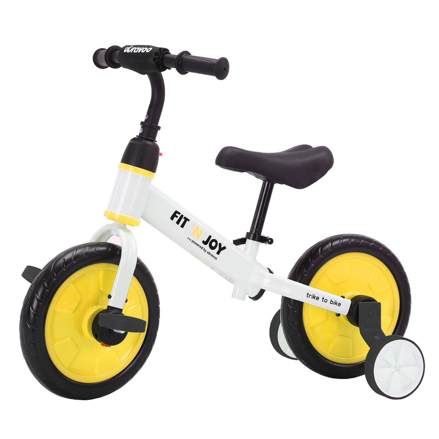 UBRAVOO Fit 'n Joy Bicicleta de Entrenamiento para niños pequeños, Bicicleta de Equilibrio 4 en 1 para niños con Pedales y Ruedas de Entrenamiento, Triciclo para Andar en Bicicleta para 2-5