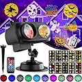 Aeepaura Halloween Projector Lights, Christmas Projector Outdoor, 2 in 1 HD Effect Pattern Holiday Projection Lamp, with Remote control, Timer Memory Function, 10 slides for Various Festive Atmosphere