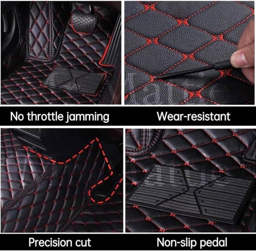 Image of Mr Mattie 7D Mat Compatible with Mercedes B-180 - Black Red