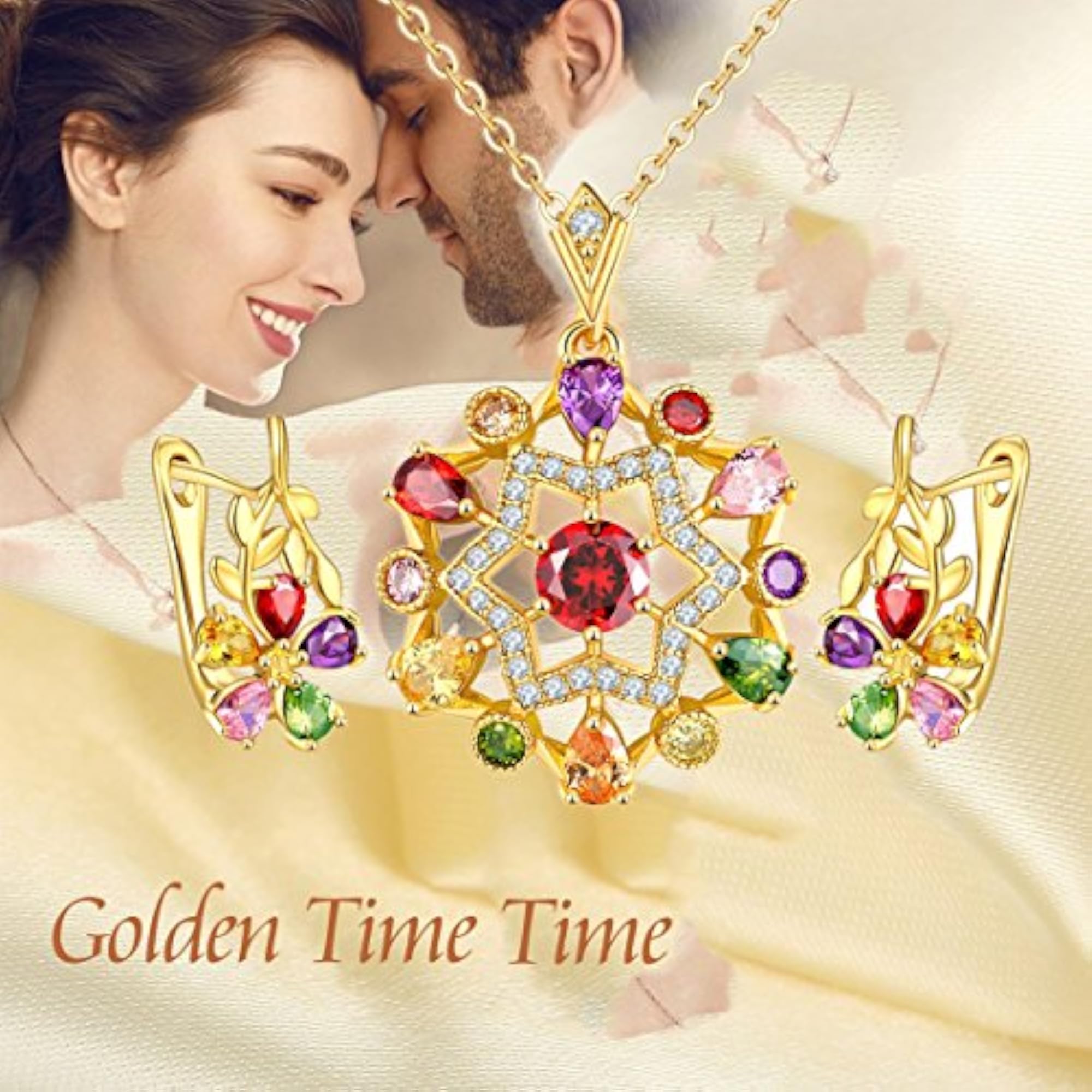 Luxuria Sparkling Colors AAA Swiss Cubic Zirconia Pendant Set