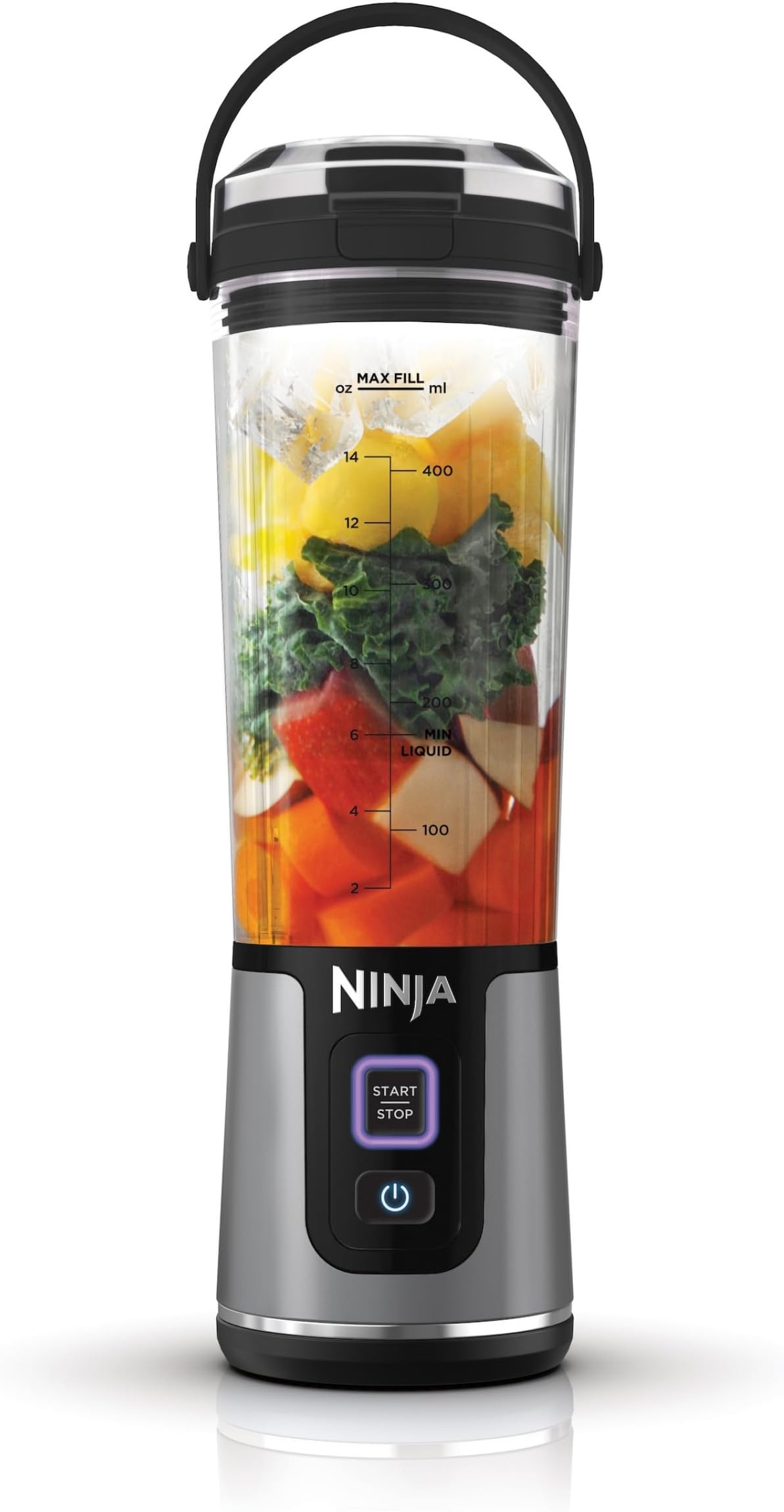 Ninja Blast BC151EUBK Portable Blender/Blender/Smoothie Maker, 530 ml Cup, Leak-proof Lid, Powerful Mini Stand Mixer, Wireless & Rechargeable, Crushes Ice & Fruit, Black