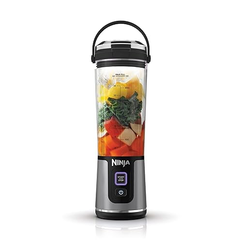 Ninja Blast Tragbarer Mixer / Blender / Smoothie Maker, 530ml Becher, Auslaufsicherer Deckel, Leistungsstarker Mini Standmixer, Kabellos & Wiederaufladbar, Zerkleinert Eis & Obst, Schwarz, BC151EUBK - Schwarz