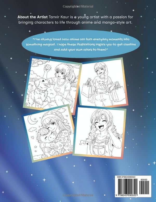 Everyday Anime: An Aesthetic Coloring Book for Girls and Teens image 3