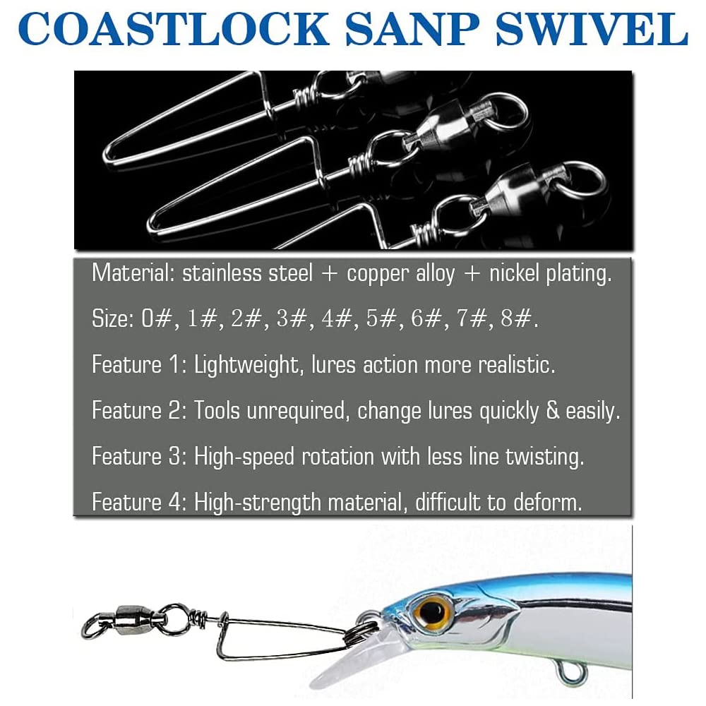 9 Tong High Strength Fishing Snap Krętła łożysko kulkowe nierdzewne kołki wędkarskie słonowodne odporność na korozję beczki obrotowe do połowów słodkowodnych czarne