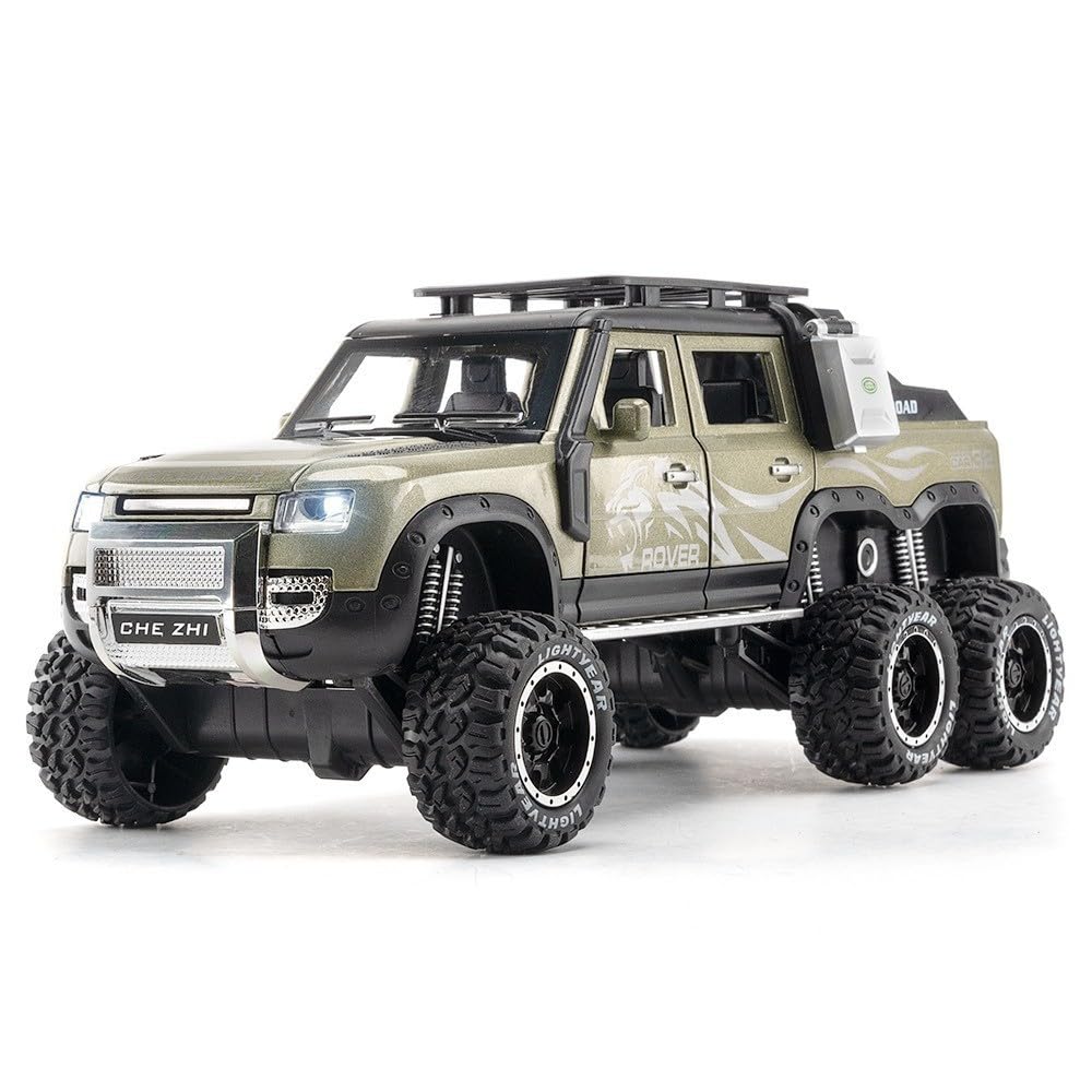 MTG Metro Toys & Gift Land Range Rover Defender Pickup | 1:24 Scale | Diecast Model Metal Pull Back Toy car for Kids with Openable Doors & Light, Music Toy Vehicle for Kids 【Colors as Per Stock】