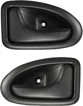 2X Black Plastic Interior Door Knob Handle for Renault Clio 1999 Onwards Megane 1998-2002 Scenic 1999-2005 DaJiKan