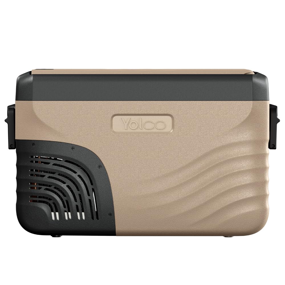 Yolco KX30 piaskowa lodówka podróżna z kompresorem, 28 l, Dual Zone, od -20°C do +20°C, 12/24 V i 230 V, aplikacja Bluetooth, przenośna lodówka samochodowa na kemping, Vanlife i podróże
