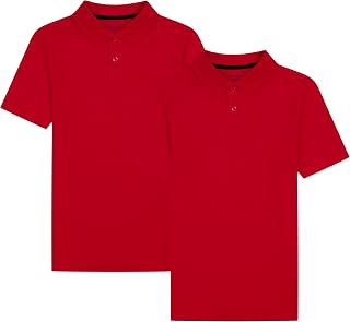 Dockers Boys' School Uniform Short Sleeve Soft Jersey Polo, 2-Pack