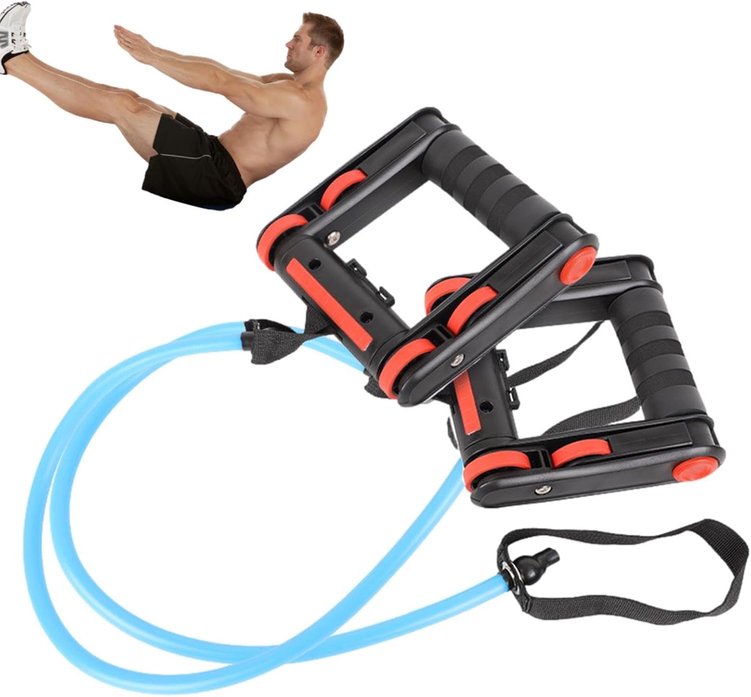 Exercise Wheel, Domestic Multifunction Abdominal Roller Kit Push Up Integrated Muscle Mute Antiskid Pull Strap Fitness Equipment for Fitness Exercise Workout-image-48