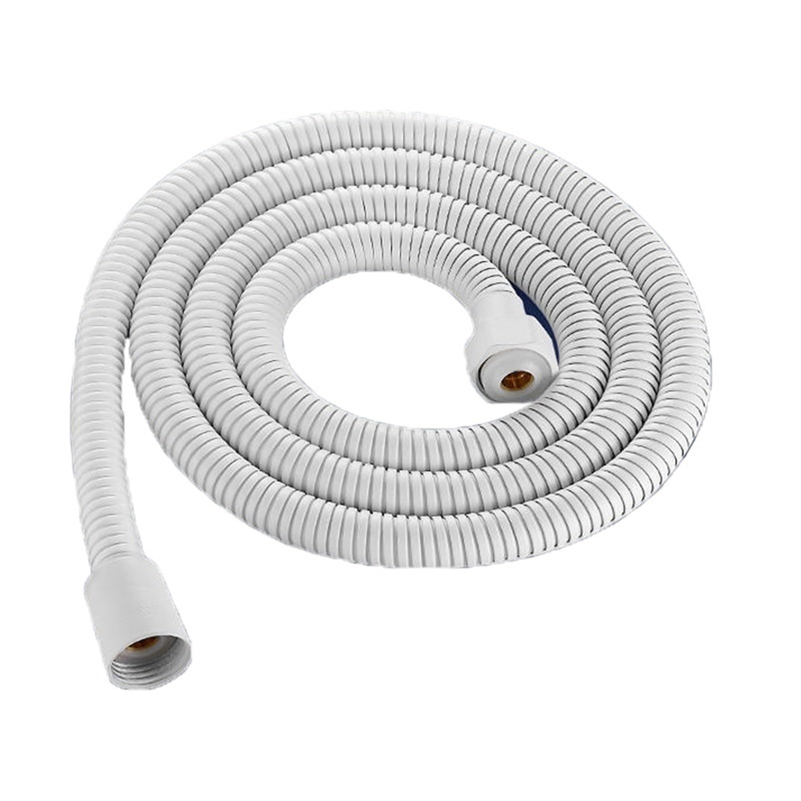 Luoaxinn White Stainless Steel Corrugated Pipe Shower Hose 1.5/2/3.0M Black/Silver Flexible Stainless Steel Long Bathroom Pipe Extension Accessories(,1.5M)