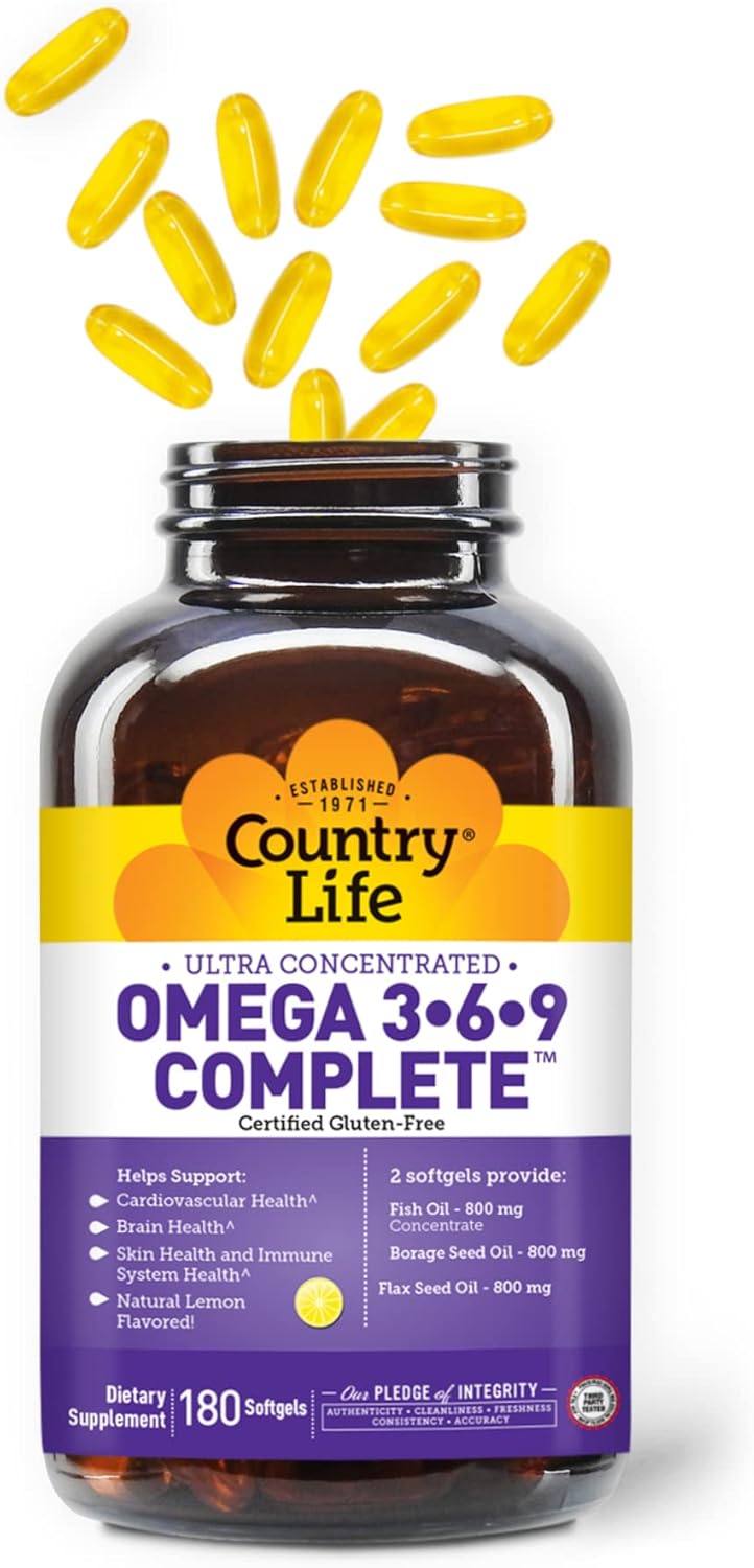 Country Life Ultra concentrado Omega 369 180cápsulas blandas Yaxa