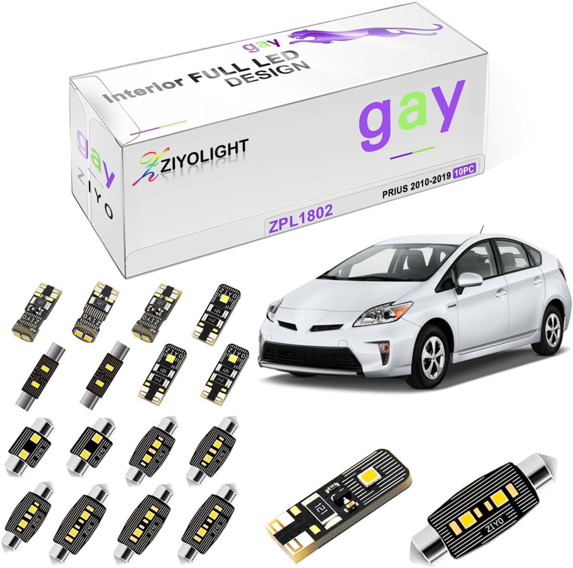 ZIYOLIGHT LED Interior Light kit Replacement for Toyota Prius 20102021 Accessories