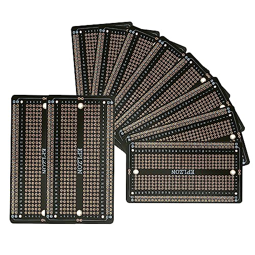 EPLZON 10 piezas Breadboard soldable Protoboard Kit circuito impreso de doble cara Prototipo Board PCB para proyectos electrónicos de bricolaje compatibles con arduin(Negro)