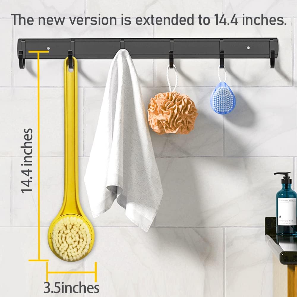 Tuklye Bath Brush, Softer bristles, Long Handle, Suitable for Children Aged 3-12, Cleaning Sweat Stains and Beauty Bath, Wet or Dry Brush, Bath Brush (14 inch, Lemon Yellow)