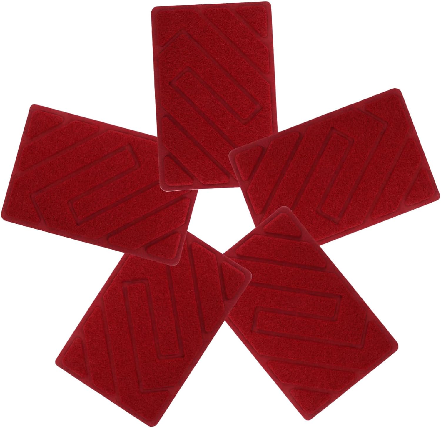 5pcs Car Floor Mat Repair Patch Kit Red, Heavy Duty Non-Slip Automotive Carpet Protector for Vehicle Foot Pedal Pads Suitable for Electric Cars