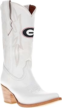 Vaccari Womens Leighton Genuine Leather NCAA League Embroidery Pointed Toe Cowgirl Boots