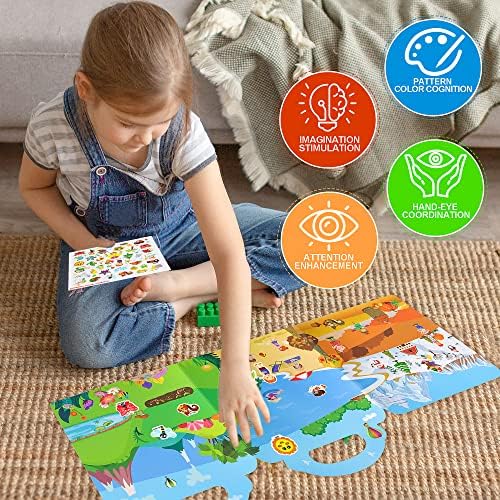 4 Sets Reusable Sticker Busy Book for Kids – Mixed 4 Themes Quiet Book with Stickers for 3 4 5 Years Toddlers Preschool Imagination Development Educational Tale Toy ET01MX01 5 61ZJsCHOXvL. AC