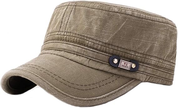 Military Hat Adjustable Army Flat 