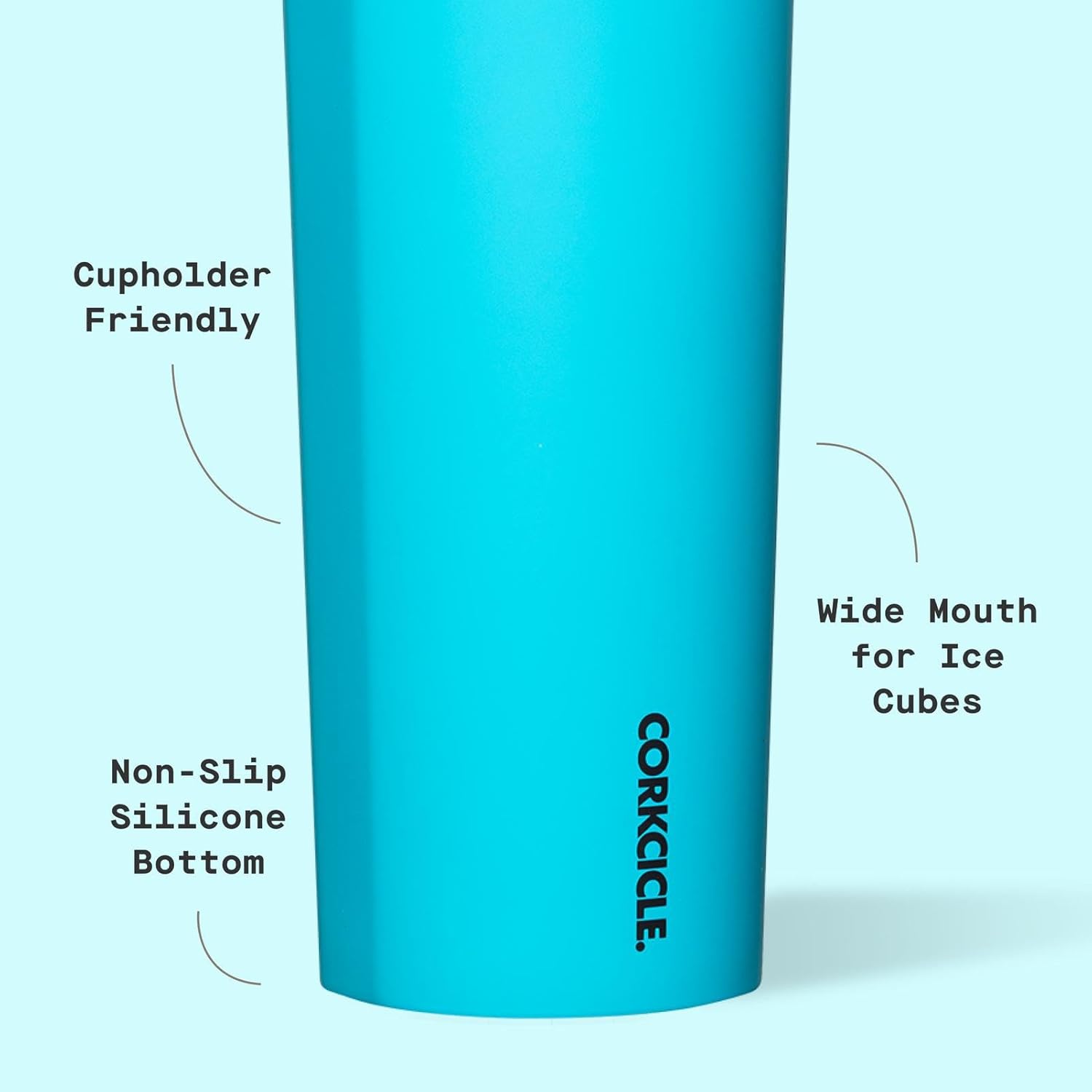 Corkcicle Sport Canteen - Keeps Drinks Cold 25 Hours - Stainless Steel Water Bottle - Triple-Insulated - Spill-Proof - Summer Drinkware Gift - Keeps Drinks Ice Cold - 20 oz - Capri Blue - Image 4