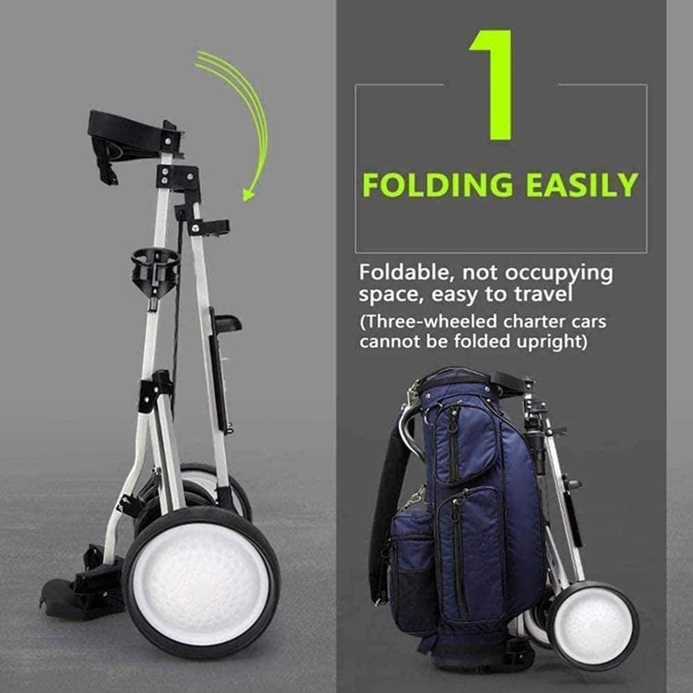 Golf Trolley Lightweight 4 Wheel Foldable, One Second to Open and Close Golf Push Cart, Golf Trolley Holder with Scorecard