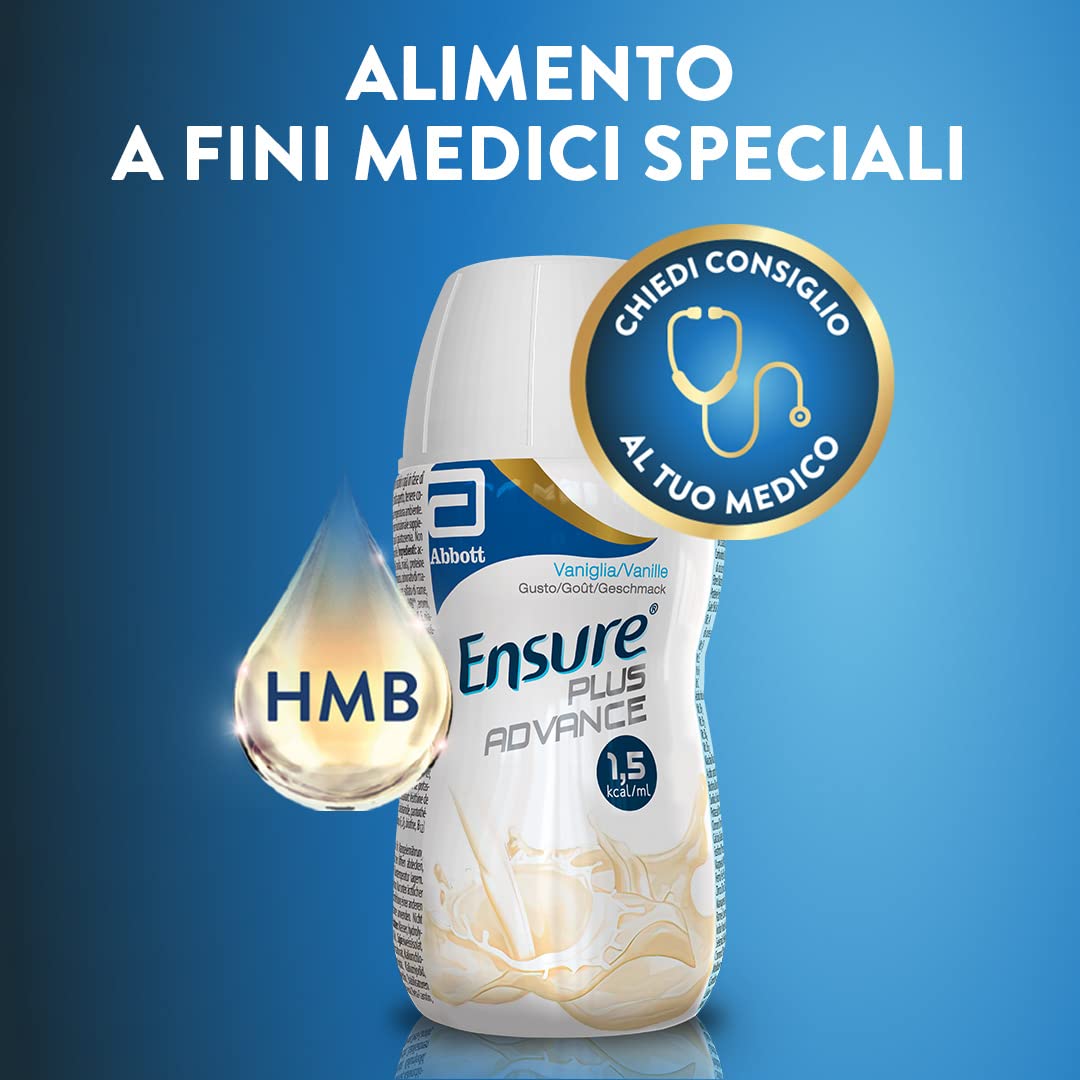 Ensure Plus Advance Supplemento Nutrizionale Ipercalorico ed Iperproteico |Formato bevanda| Alimento a fini medici speciali con Vitamine e Minerali | Multipacco 8x220ml Gusto Vaniglia e Gusto Caffè