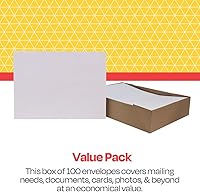 Vista 3 de School Smart Sobres sin cierre con solapa engomada, 9 x 12 pulgadas, color blanco, paquete de 100