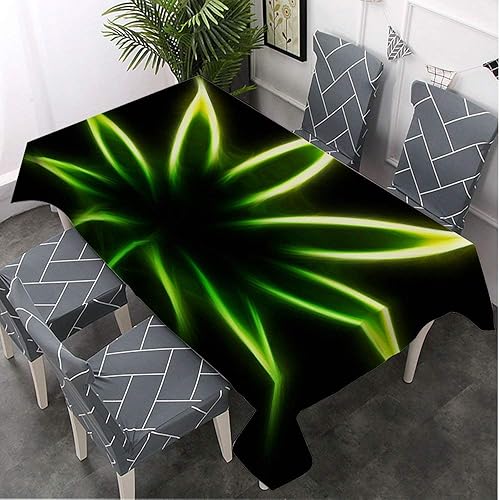 Miniatura 4 de Moslion Mantel rectangular decorativo con hojas de malas hierbas abstractas, color negro