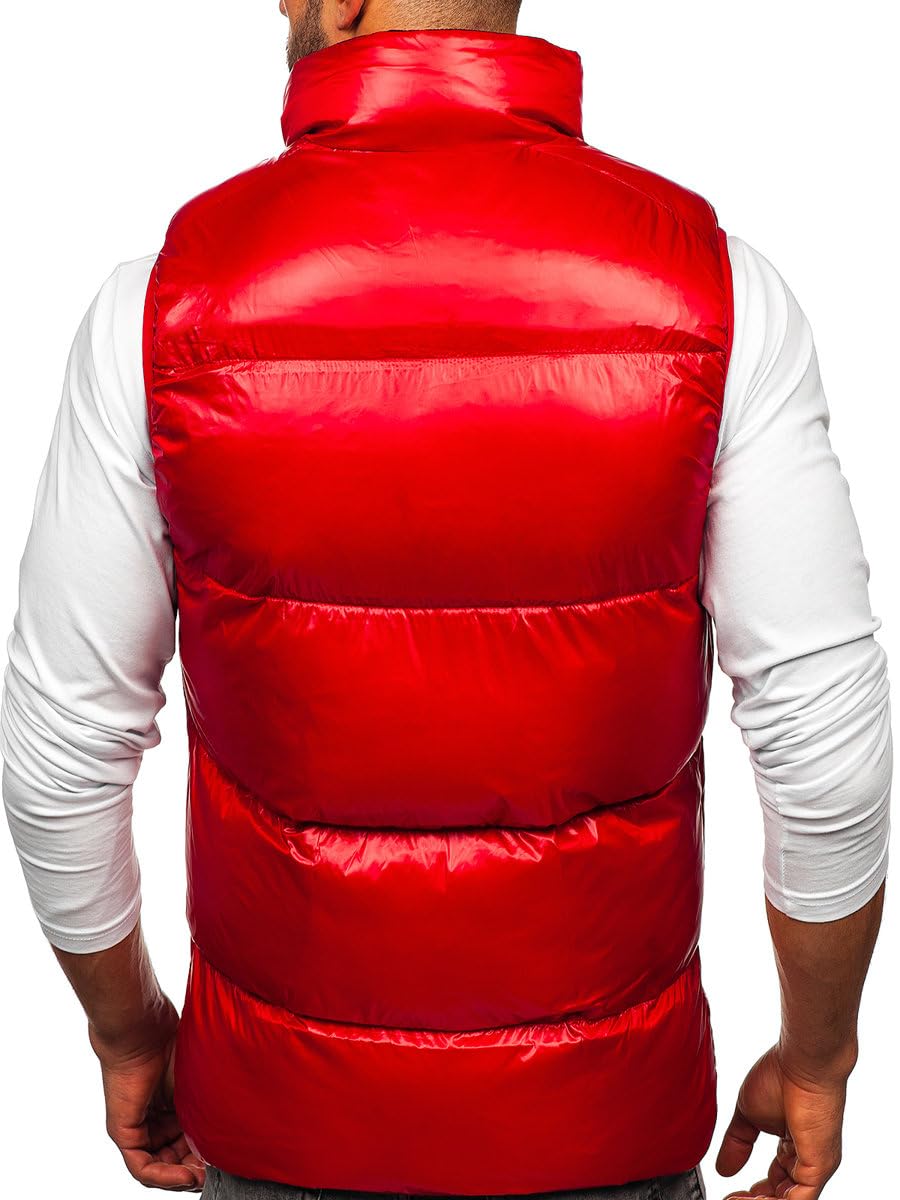 BOLF Hombre Chaleco acolchado con Capucha Cierre de Cremallera Chaqueta sin Manga Cazadora Plumifero Jacket Jogging Zip Outdoor Estilo Deportivo Mix 1U1