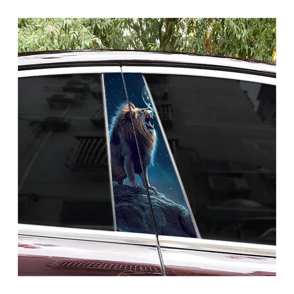 Body Parts 2pcs Car B-Pillar Vinyl Stickers Lion Animal-Style Center Pillar Scratch-Covering Decals DIY(Type A)